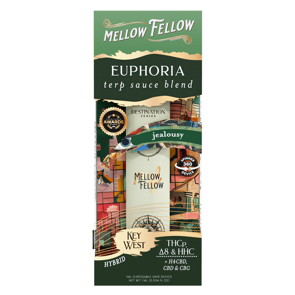 Mellow Fellow Euphoria Blend - Terp Sauce 1ml Disposable Spinner Vape - Jealousy (Hybrid)