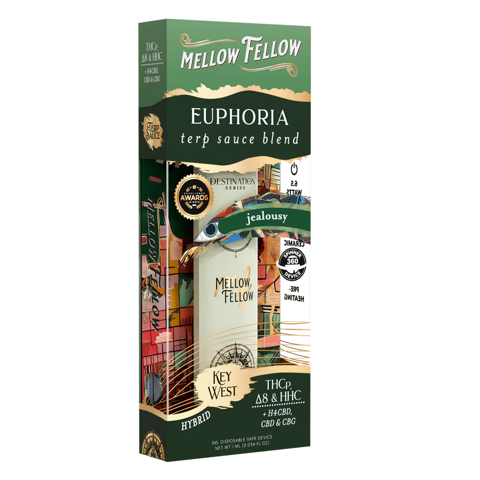 Mellow Fellow Euphoria Blend - Terp Sauce 1ml Disposable Spinner Vape - Jealousy (Hybrid)