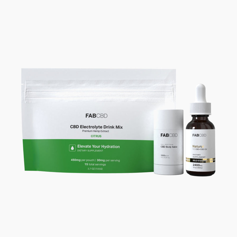 FAB CBD Recovery Bundle: CBD Drink Mix, CBD Salve