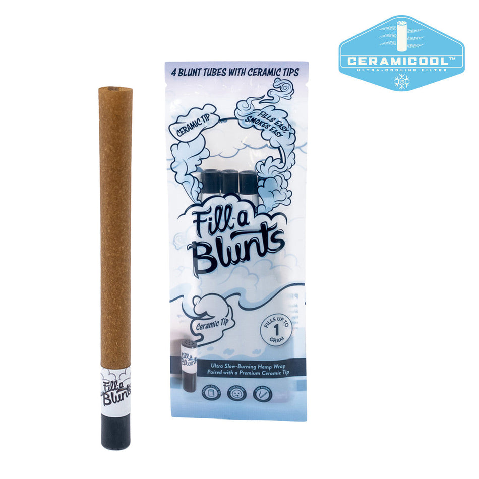 Fill-a Blunts 1 Gram King Size Pre-Rolled Blunt Tubes with Ceramic Filter Tips featuring Ceramicool™ technology [Pack of 4 Blunt Tubes]