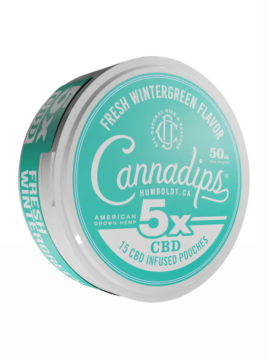 Fresh Wintergreen Cannadips 5X CBD Infused Pouches 15ct 750MG