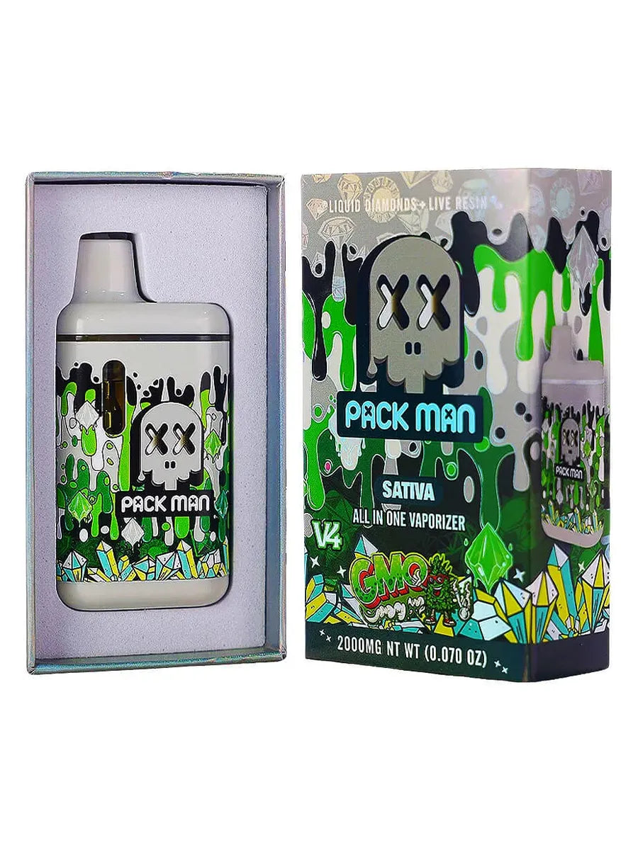 GMO Pack Man V4 Liquid Diamonds Live Resin Vaporizer 2000MG