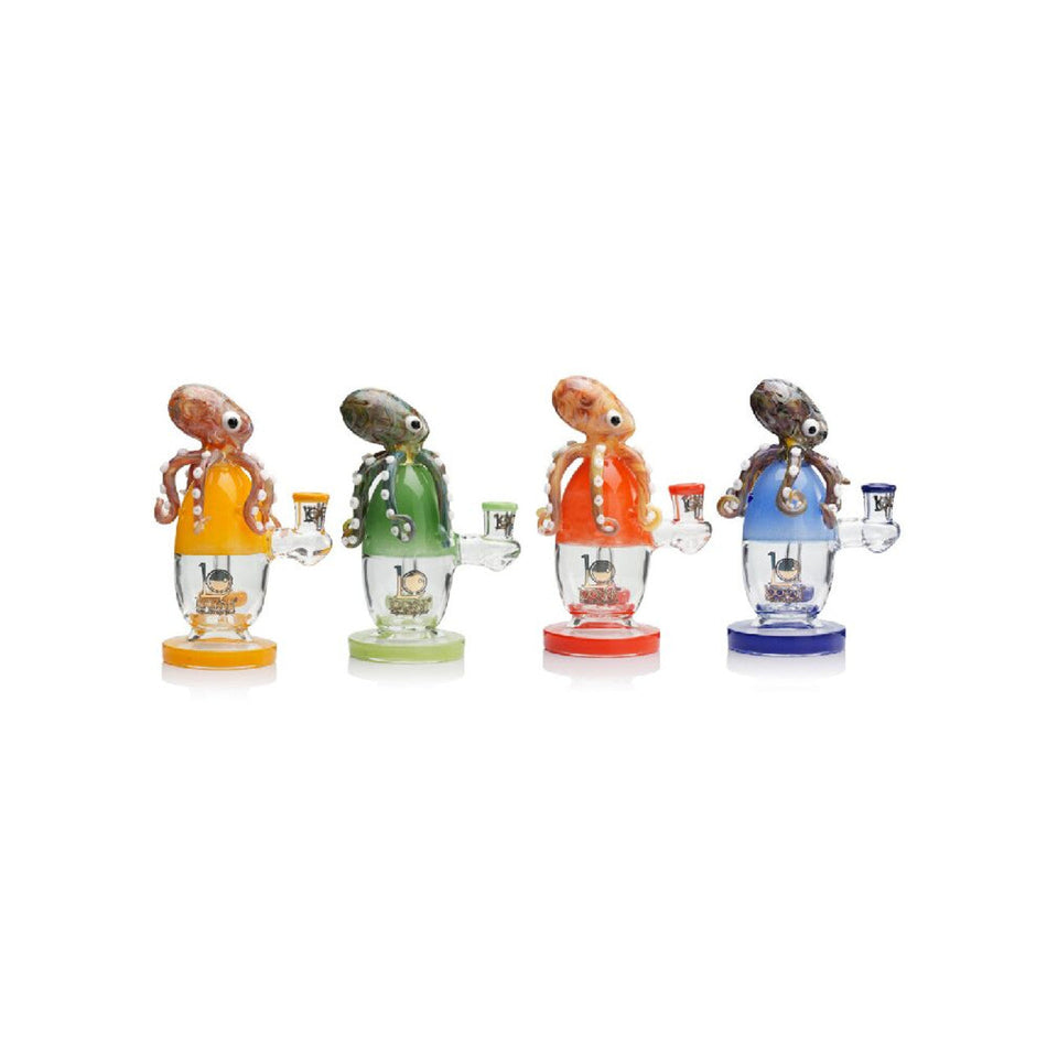 Lookah 7.5” Cute Unique Percolator Octopus Glass Bong (WPC1224YL)