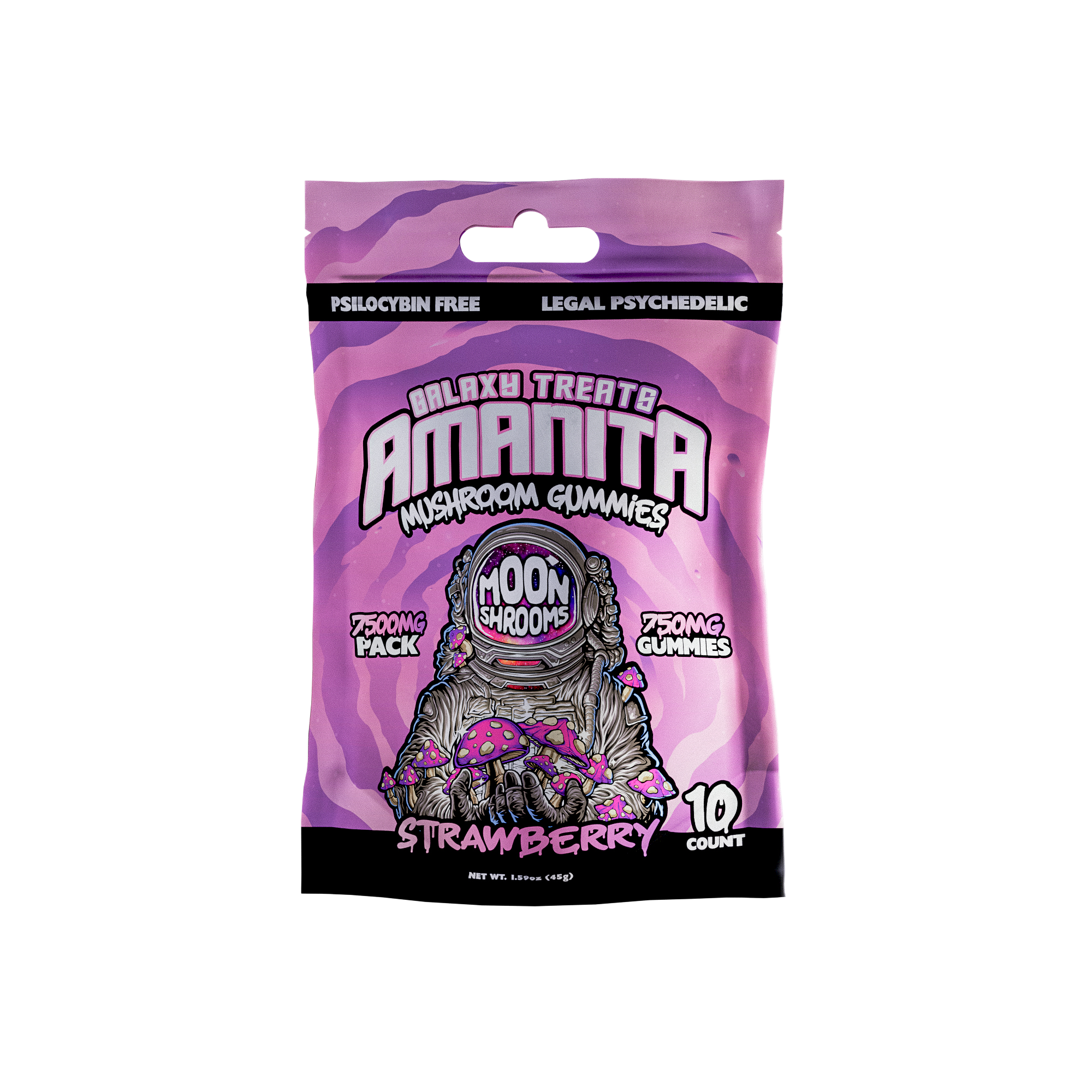 Galaxy Treats Strawberry Moon Shrooms 7500mg Amanita Mushroom Gummies (10ct) Best Sales Price - Gummies