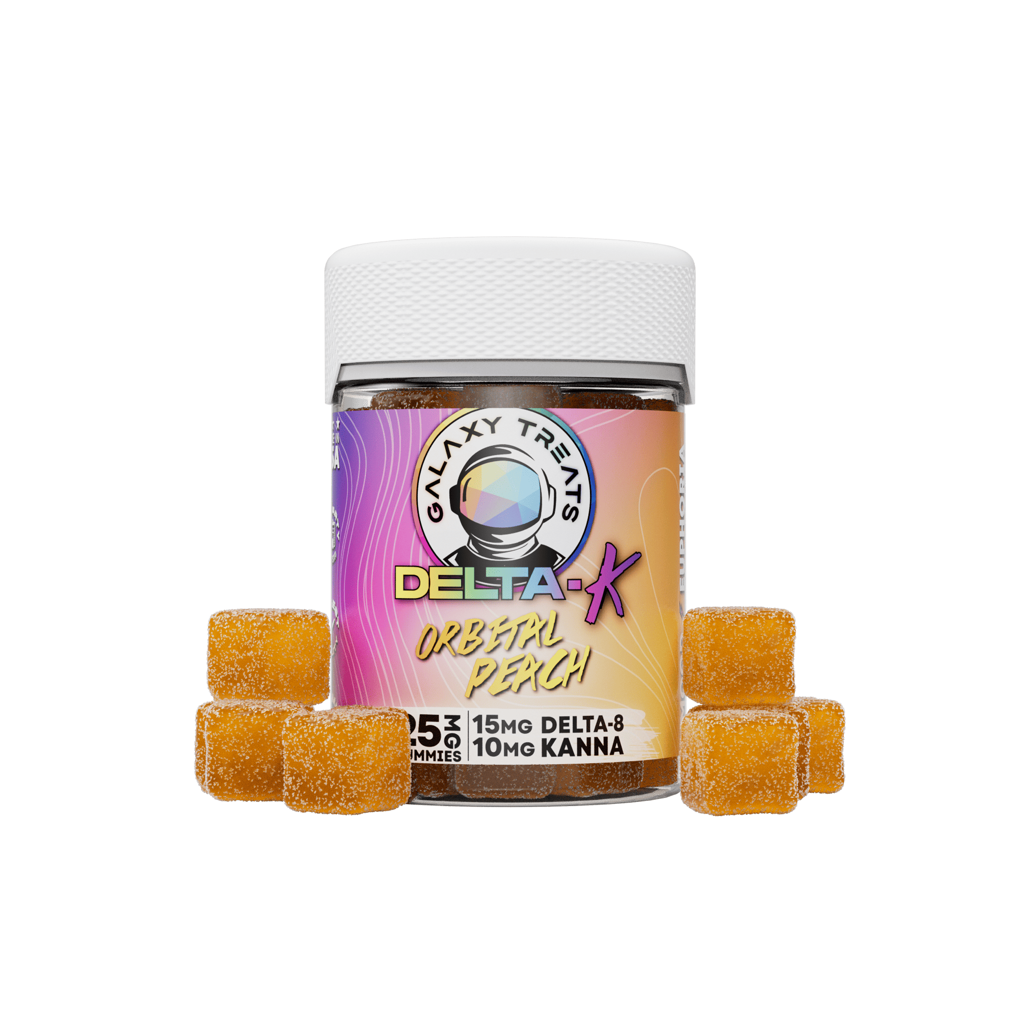 Galaxy Treats Orbital Peach Delta K Gummies (20ct) Best Sales Price - Gummies