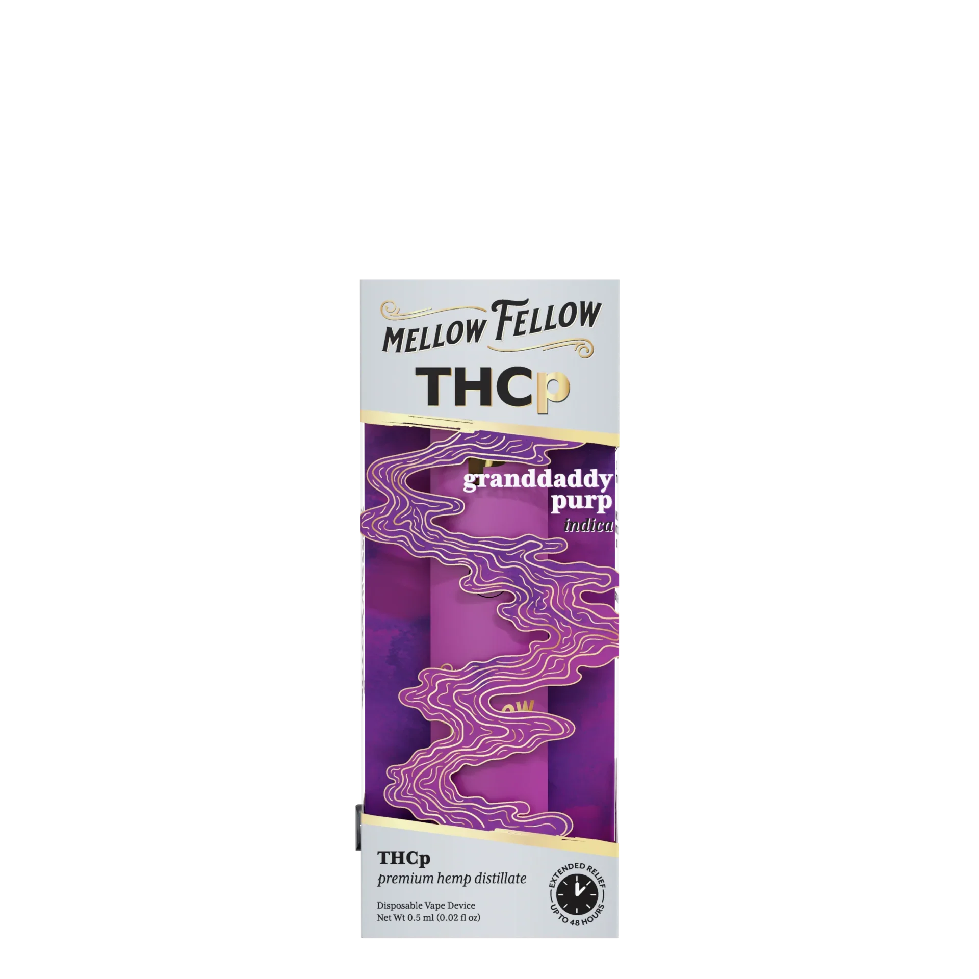 Mellow Fellow THCp 0.5g Disposable Vape - Granddaddy Purp (Indica) Best Sales Price - Vape Pens