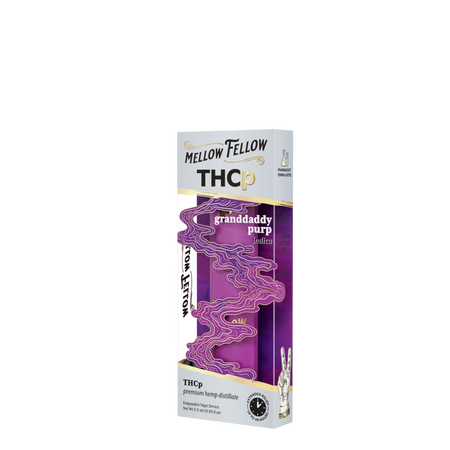 Mellow Fellow THCp 0.5g Disposable Vape - Granddaddy Purp (Indica) Best Sales Price - Vape Pens