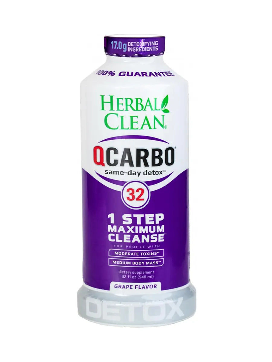 Grape Herbal Clean QCarbo32 Same-Day Premium Detox Drink 32 Fl Oz
