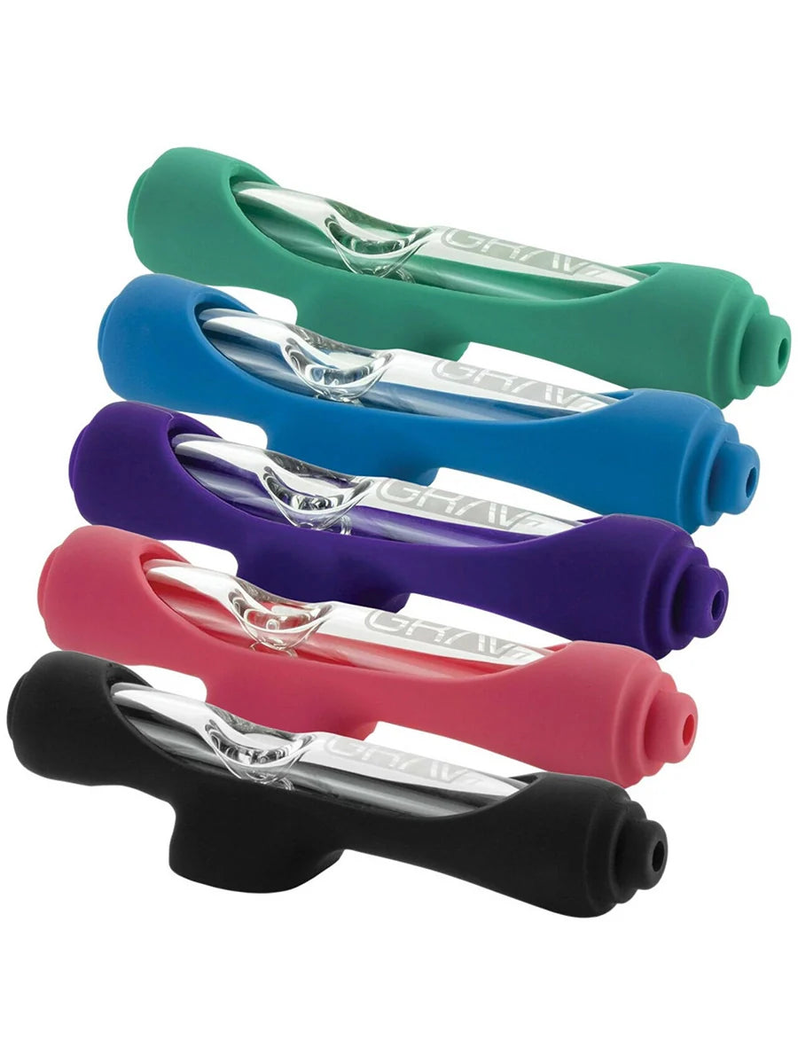 Grav Mini Steamroller With Silicone Skin Hand Pipe