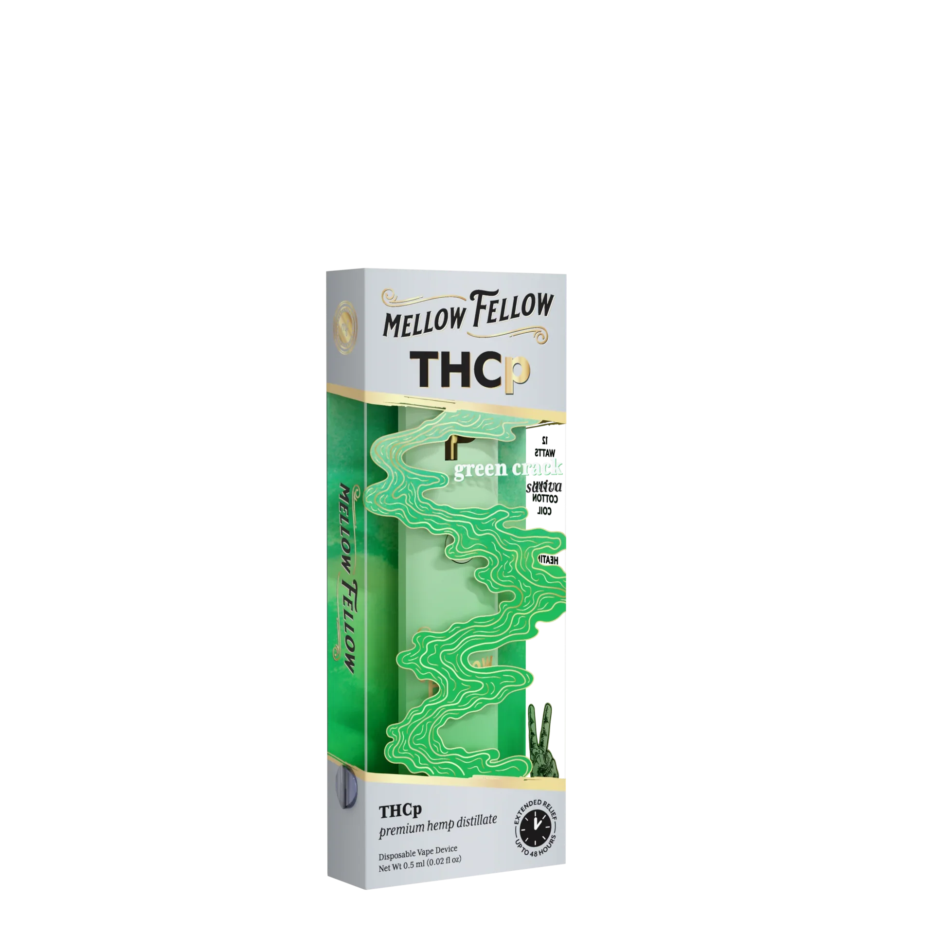 Mellow Fellow THCp 0.5g Disposable Vape - Green Crack (Sativa) Best Sales Price - Vape Pens