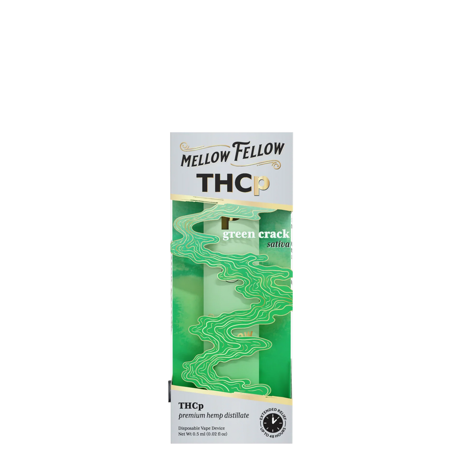 Mellow Fellow THCp 0.5g Disposable Vape - Green Crack (Sativa) Best Sales Price - Vape Pens