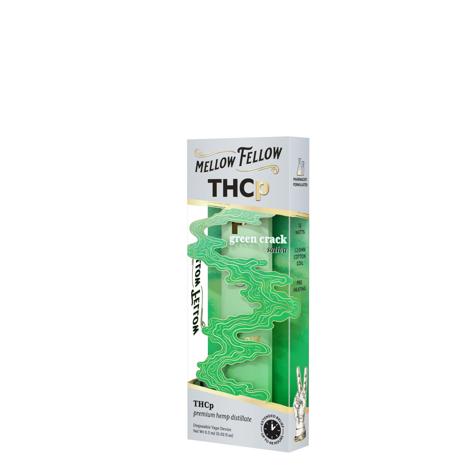 Mellow Fellow THCp 0.5g Disposable Vape - Green Crack (Sativa) Best Sales Price - Vape Pens