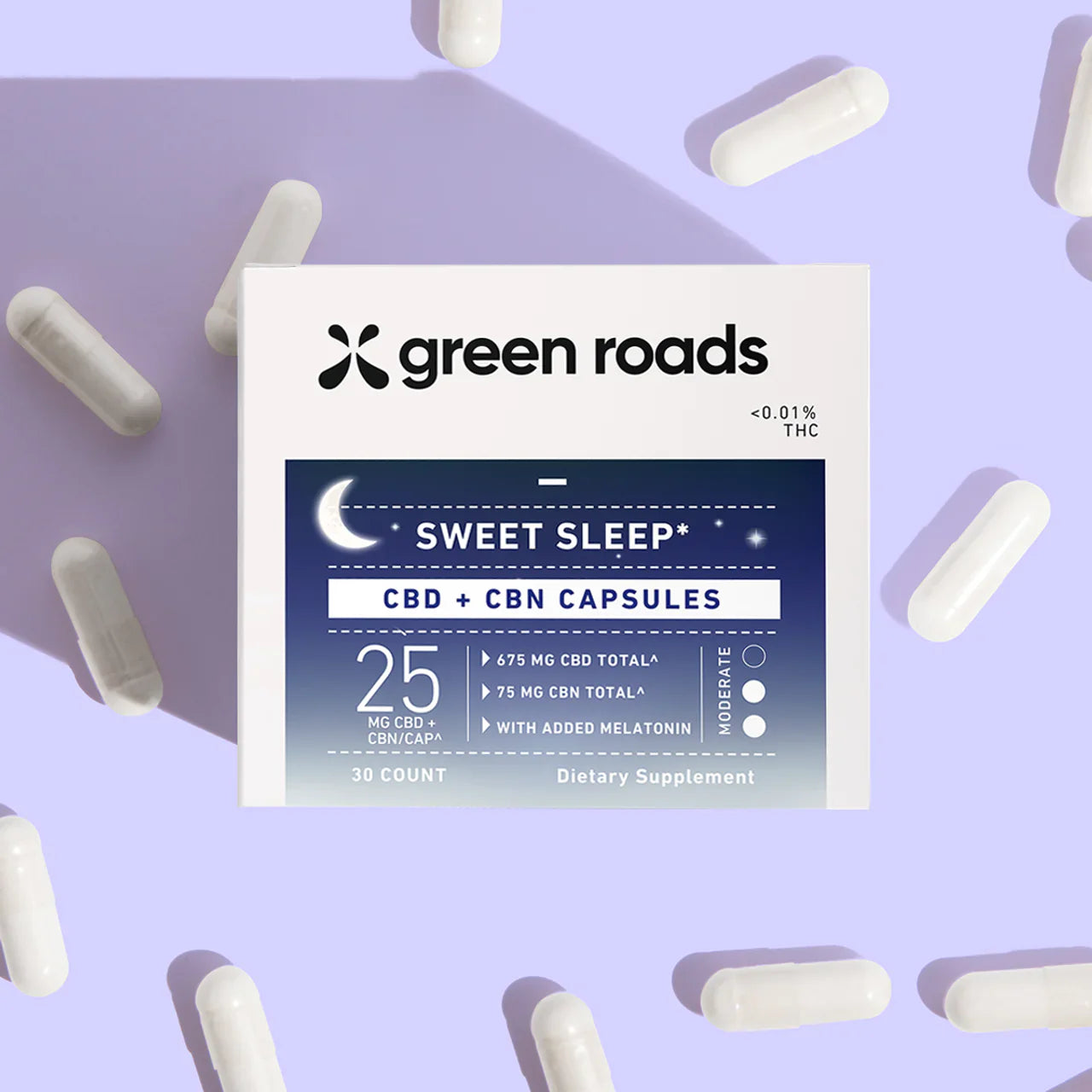 Green Roads Sweet Sleep CBD Capsules - (30ct) 750mg Best Sales Price - Edibles