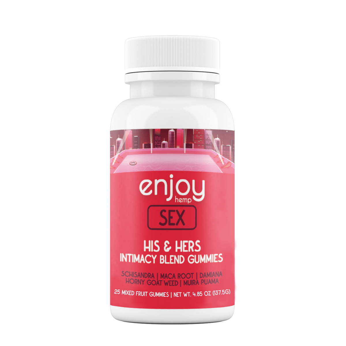 Enjoy Hemp Fast-Acting His and Hers Intimacy Blend Sex Gummies - 25 gummies per bottle | 600 mg per pc | 15,000mg total Best Sales Price - Gummies
