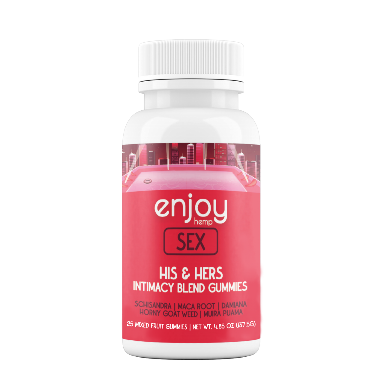 Enjoy Hemp Fast-Acting His and Hers Intimacy Blend Sex Gummies - 25 gummies per bottle | 600 mg per pc | 15,000mg total Best Sales Price - Gummies
