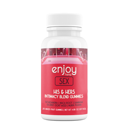 Enjoy Hemp Fast-Acting His and Hers Intimacy Blend Sex Gummies - 25 gummies per bottle | 600 mg per pc | 15,000mg total Best Sales Price - Gummies