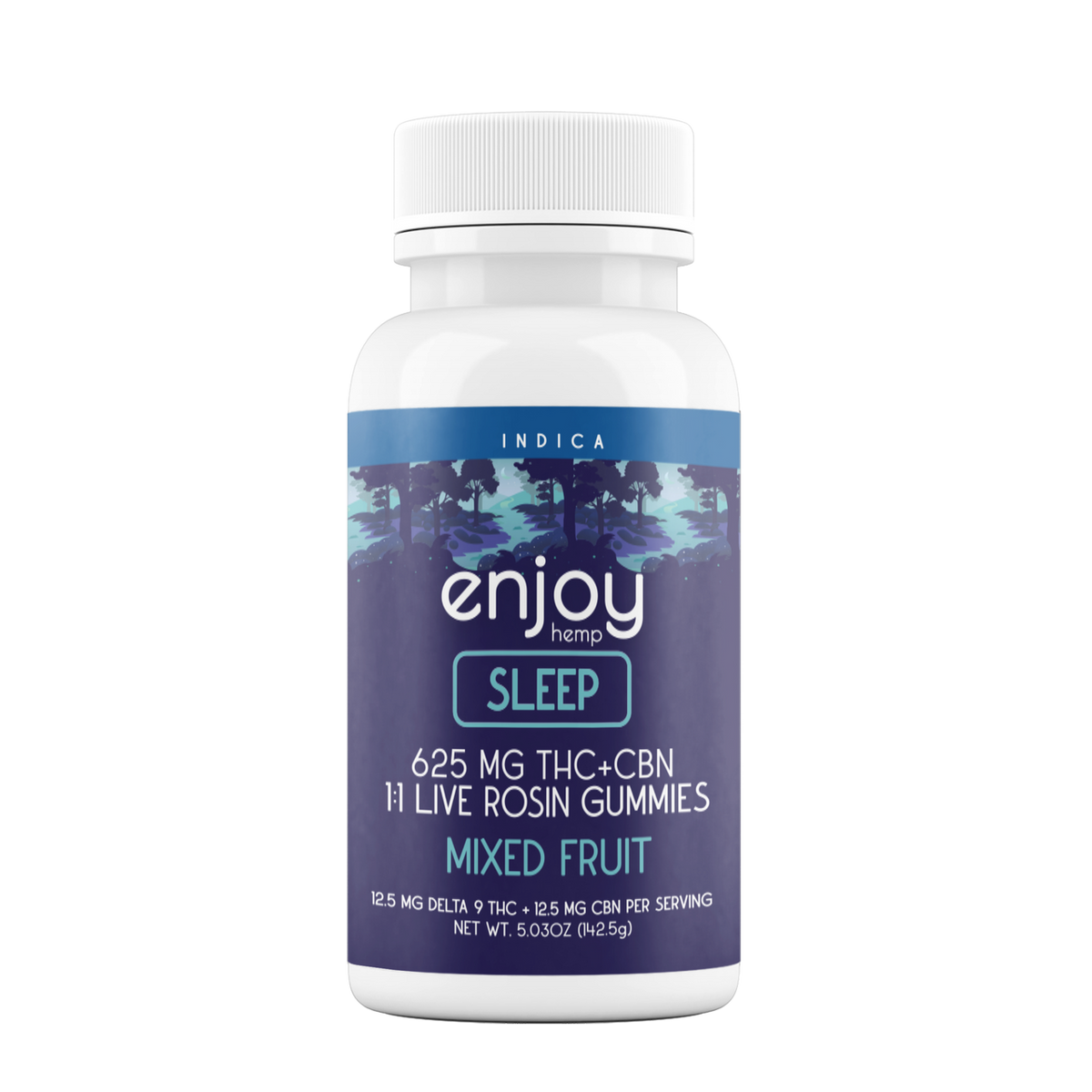 Enjoy Hemp 625mg Sleep 1:1 Live Rosin Delta 9 THC/CBN Gummies - 25 mg each (Indica) Best Sales Price - Gummies