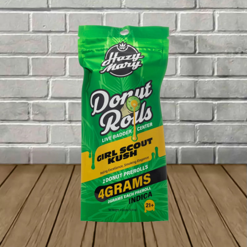 Hazy Mary Donut Rolls Badder THCa Prerolls 2 X 2g