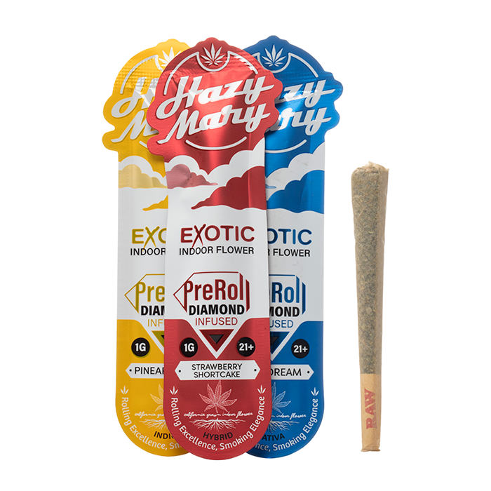 Hazy Mary Exotic Indoor Diamond Infused PreRolls