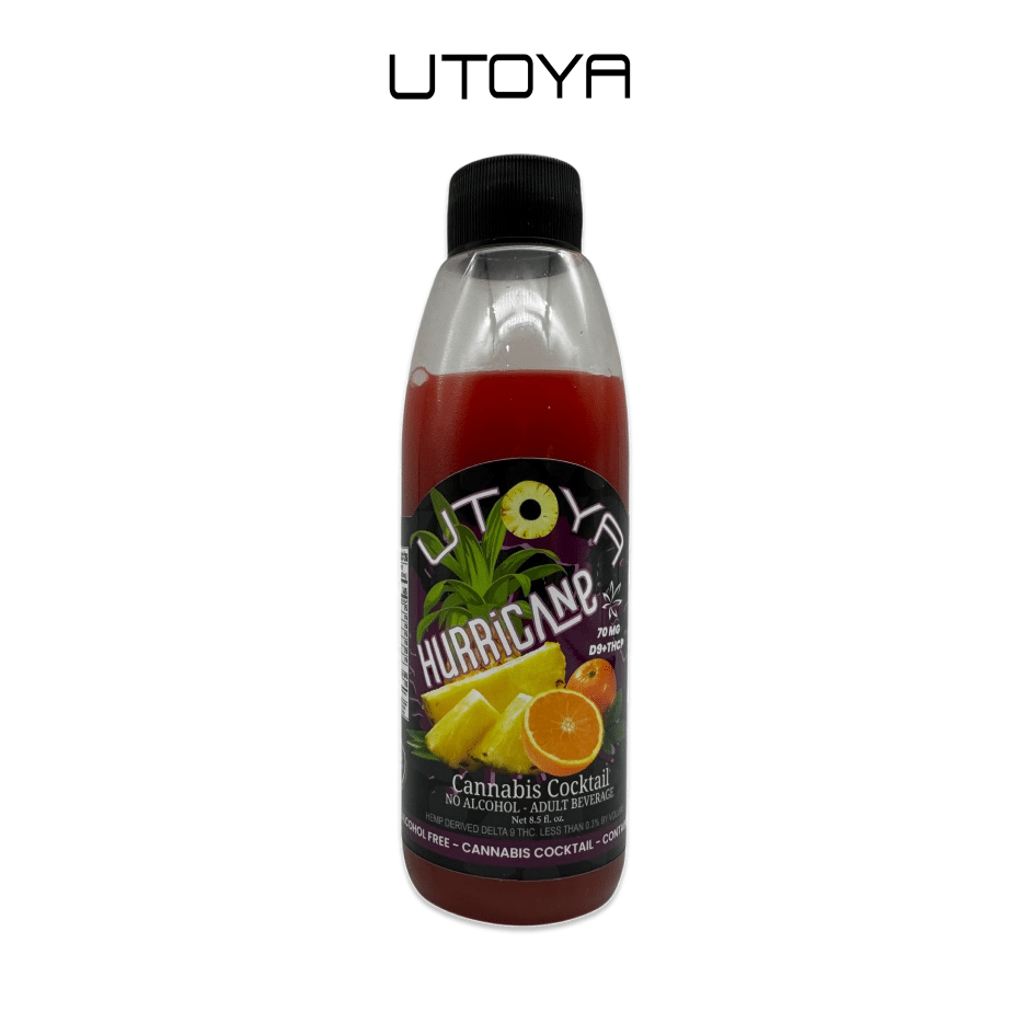 Utoya THC Drinks With Real Fruit- Cannabis Cocktails with D9 THC 8 Oz, 6 pack, Half Gallon