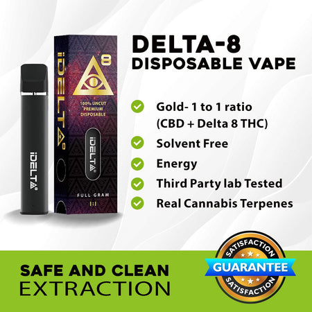 iDELTA8 Gold – Disposable Delta 8 Vape Pen + CBD 1 and 2 Gram 1:1 Best Sales Price - Vape Pens
