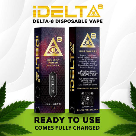 iDELTA8 Gold – Disposable Delta 8 Vape Pen + CBD 1 and 2 Gram 1:1 Best Sales Price - Vape Pens