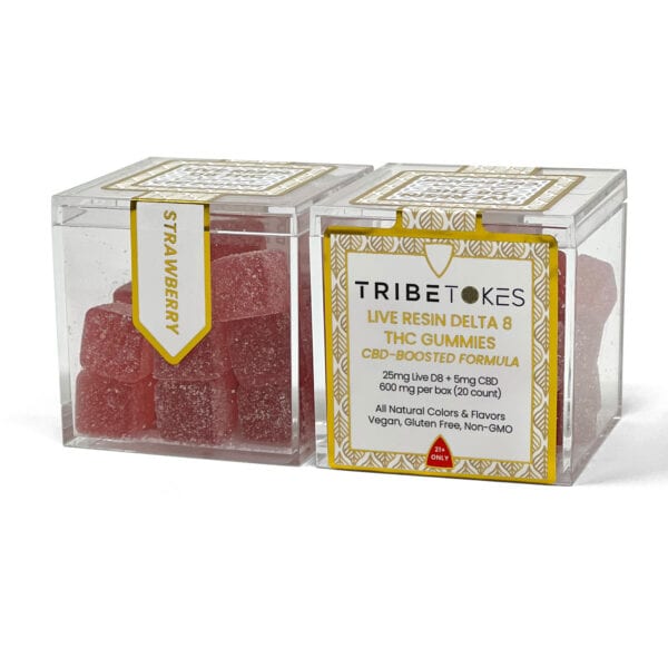 TribeTokes Live Resin Delta 8 THC Gummies | 600mg | CBD-Boosted | Strawberry Best Sales Price - Gummies