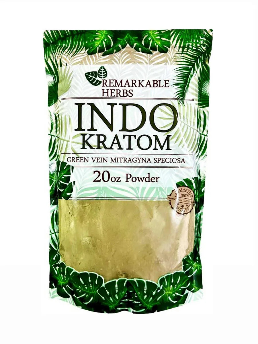 Indo Green Vein Remarkable Herbs Kratom Powder 20oz Bag