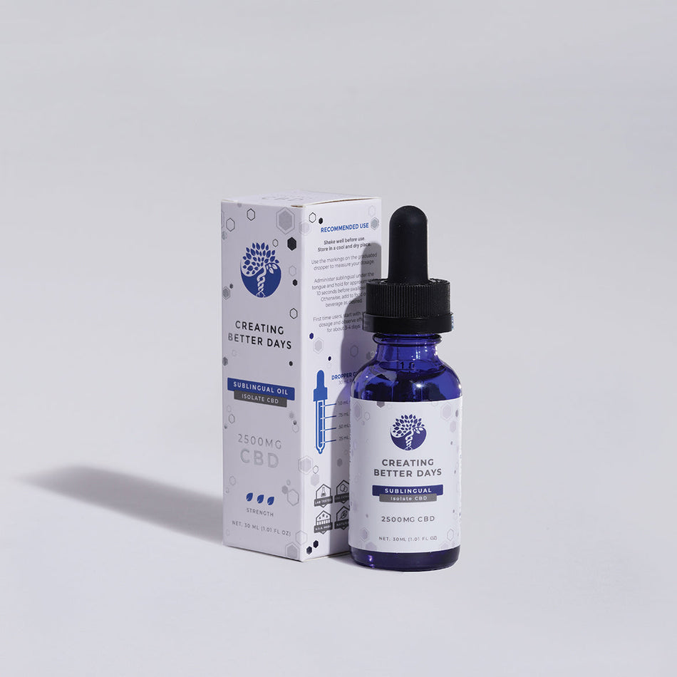 CBD Isolate Sublingual 2500 MG Tinctures
