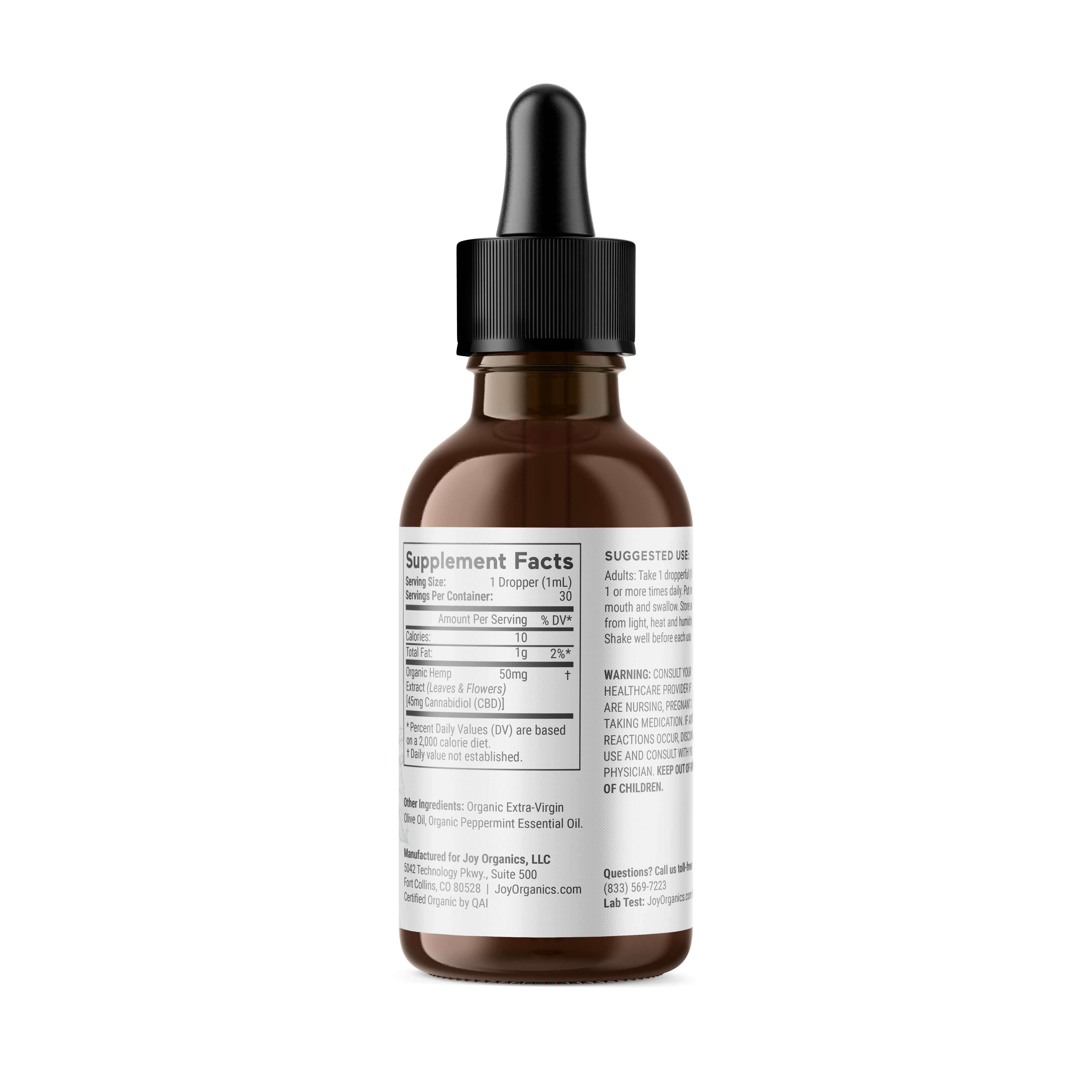 Joy Organics Tranquil Mint: Organic Broad Spectrum CBD Tincture Best Sales Price - Tincture Oil