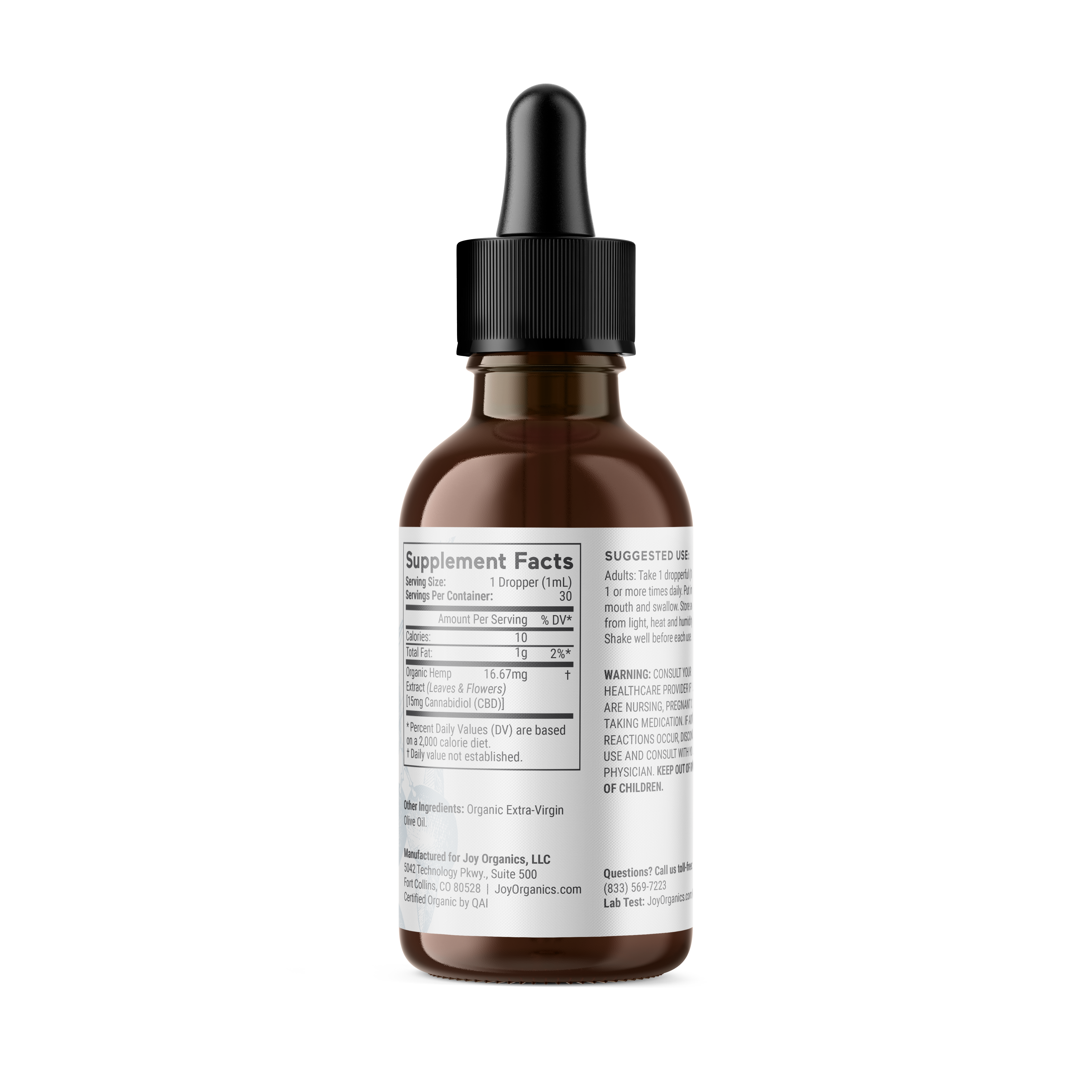 Joy Organics Unflavored: Organic Broad Spectrum CBD Tincture Best Sales Price - Tincture Oil