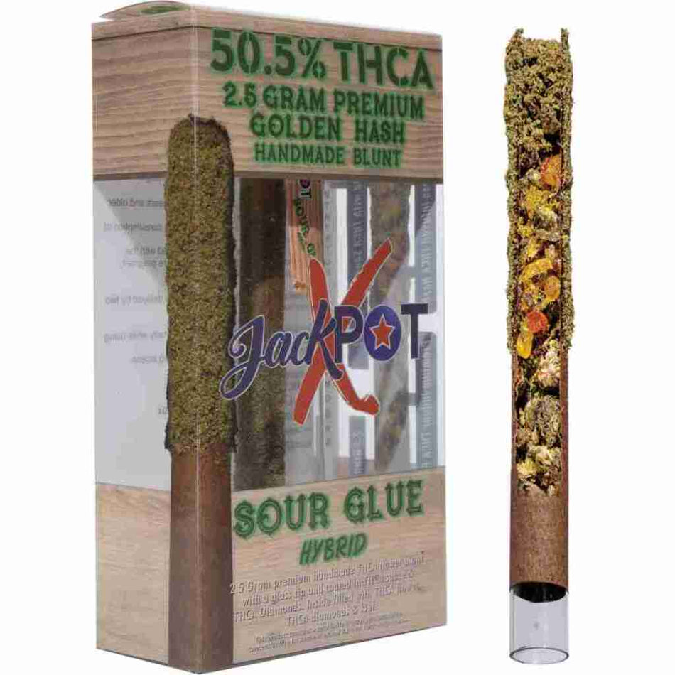 JackPotX Golden Hash THCa Pre Roll 2.5g – Sour Glue