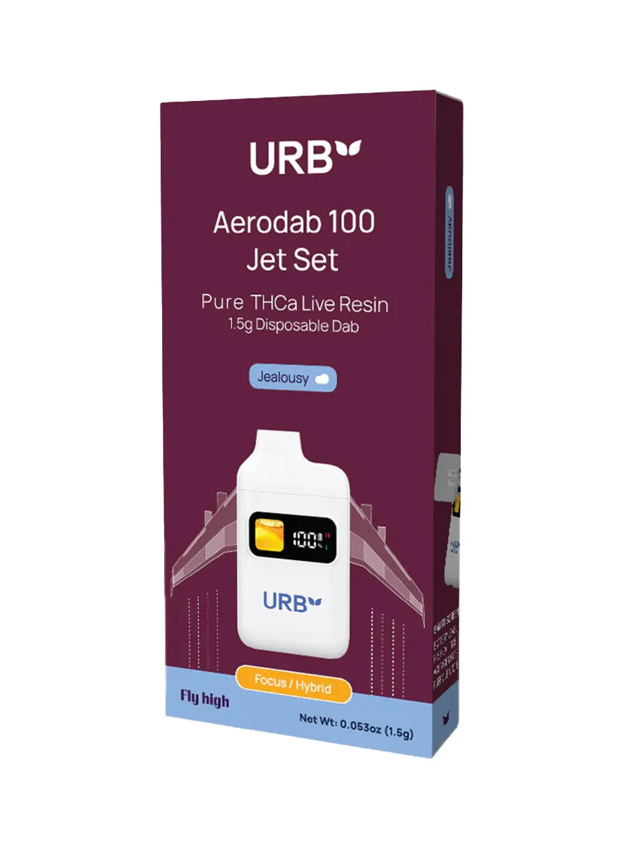 Jealousy URB Aerodab 100 Jet Set Pure THCA Live Resin Disposable 1.5G