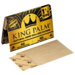 King Palm 1-1/4 inch Hemp Rolling Papers and Tips 40pc