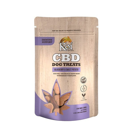 Koi CBD Dog Treats | Immune Support | Blueberry; Sweet Potato 150mg 30ct Best Sales Price - Gummies