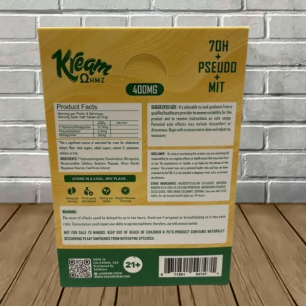 Kream 7OH + Pseudo + Mit Extract Tablets Full Case 10ct