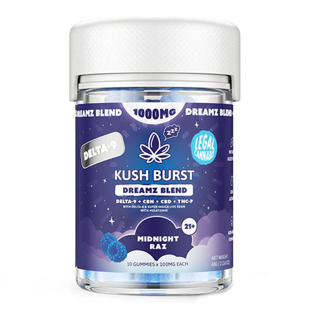 Midnight Raz Delta 9 THC Gummies + CBN + CBD + THC-P Dreamz Blend – Kush Burst Best Sales Price - Gummies