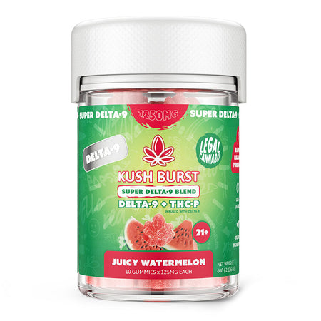 Super Delta 9 Blend THC Gummies with THC-P + Delta 8 – Juicy Watermelon – Kush Burst Best Sales Price - Gummies