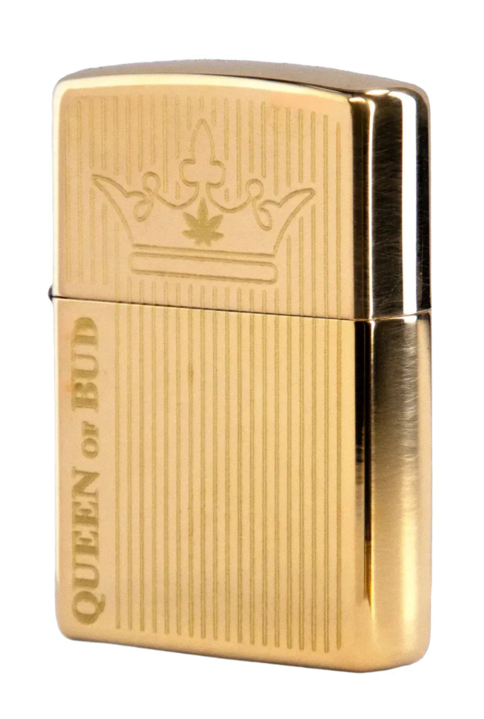 Queen of Bud Golden Vertical Flame Zippo