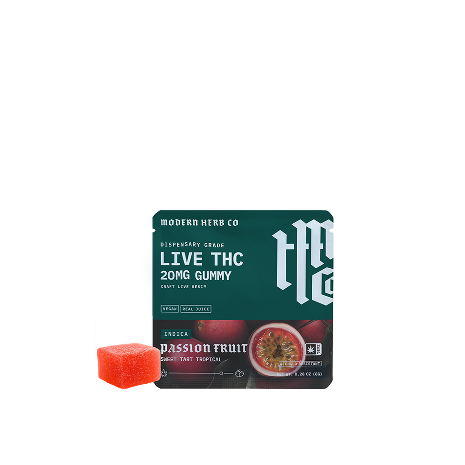 The Hemp Collect Live D9 THC Gummy: Passion Fruit (Indica), Single