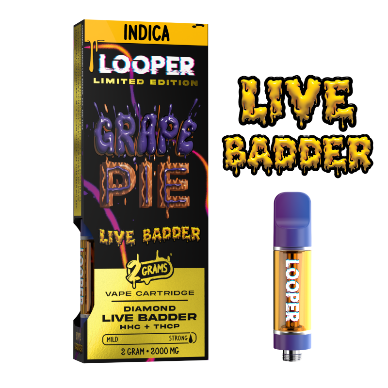 Live Badder 2g Cartridge: Grape Pie by Looper Vape