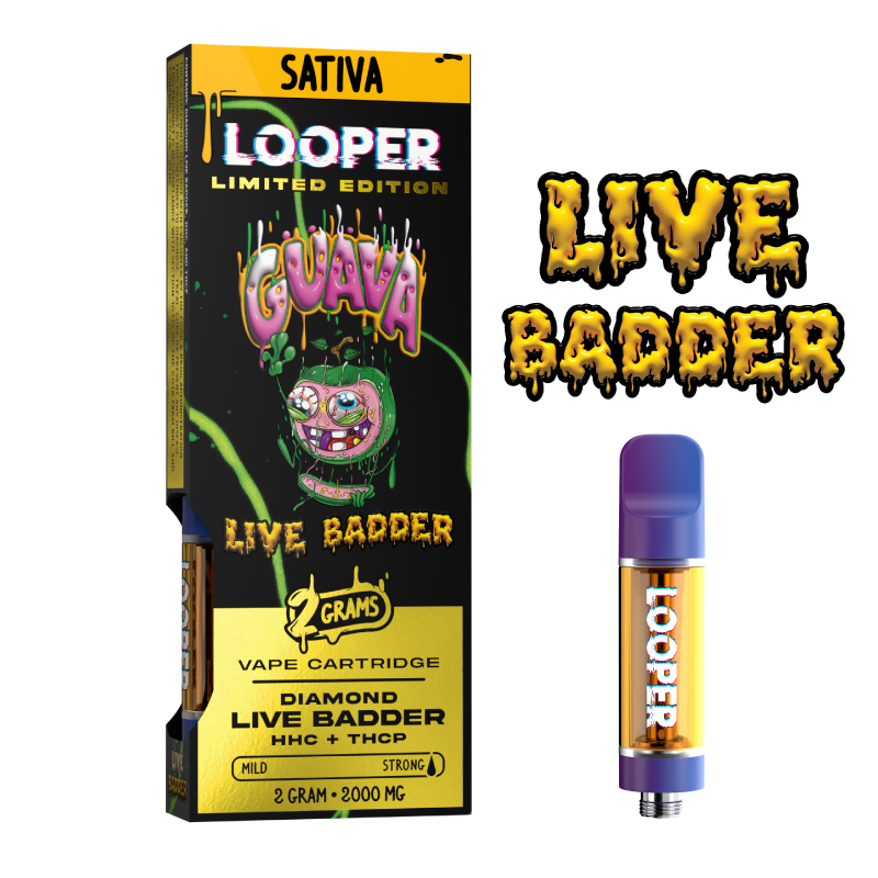Live Badder 2g Cartridge: Guava by Looper Vape