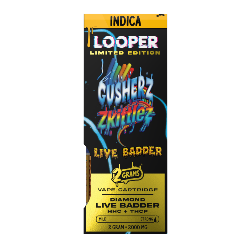 Live Badder 2g Cartridge: Gusherz x Zkittlez by Looper Vape