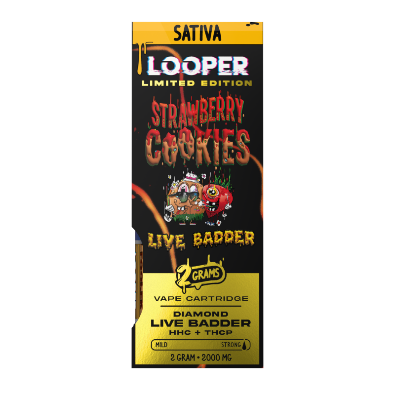 Live Badder 2g Cartridge: Strawberry Cookies by Looper Vape