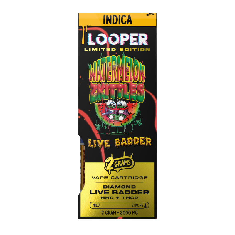 Live Badder 2g Cartridge: Watermelon Zkittles by Looper Vape