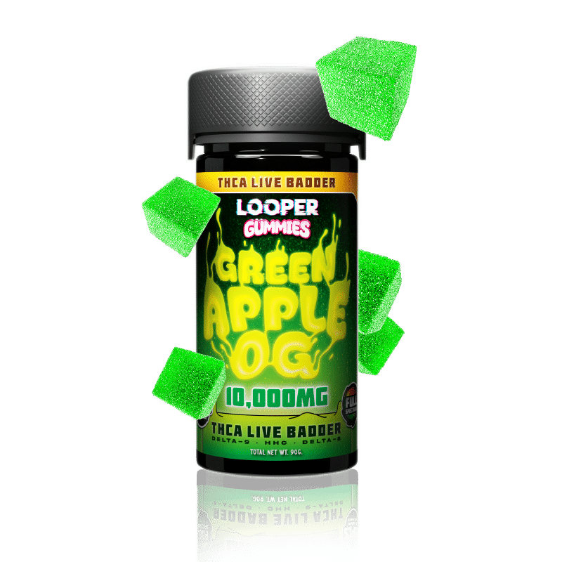 Looper Vape THC-A Live Badder Gummies: Green Apple OG
