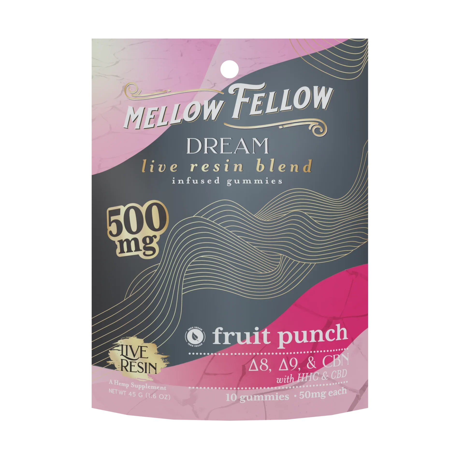 Mellow Fellow Dream Blend Live Resin M-Fusions Edibles Fruit Punch 500mg Best Sales Price - Edibles
