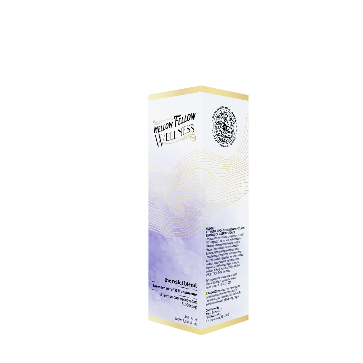Wellness Roll On Gel - Relief Blend - Lavender, Neroli + Frankincense - 5000mg Best Sales Price - Topicals