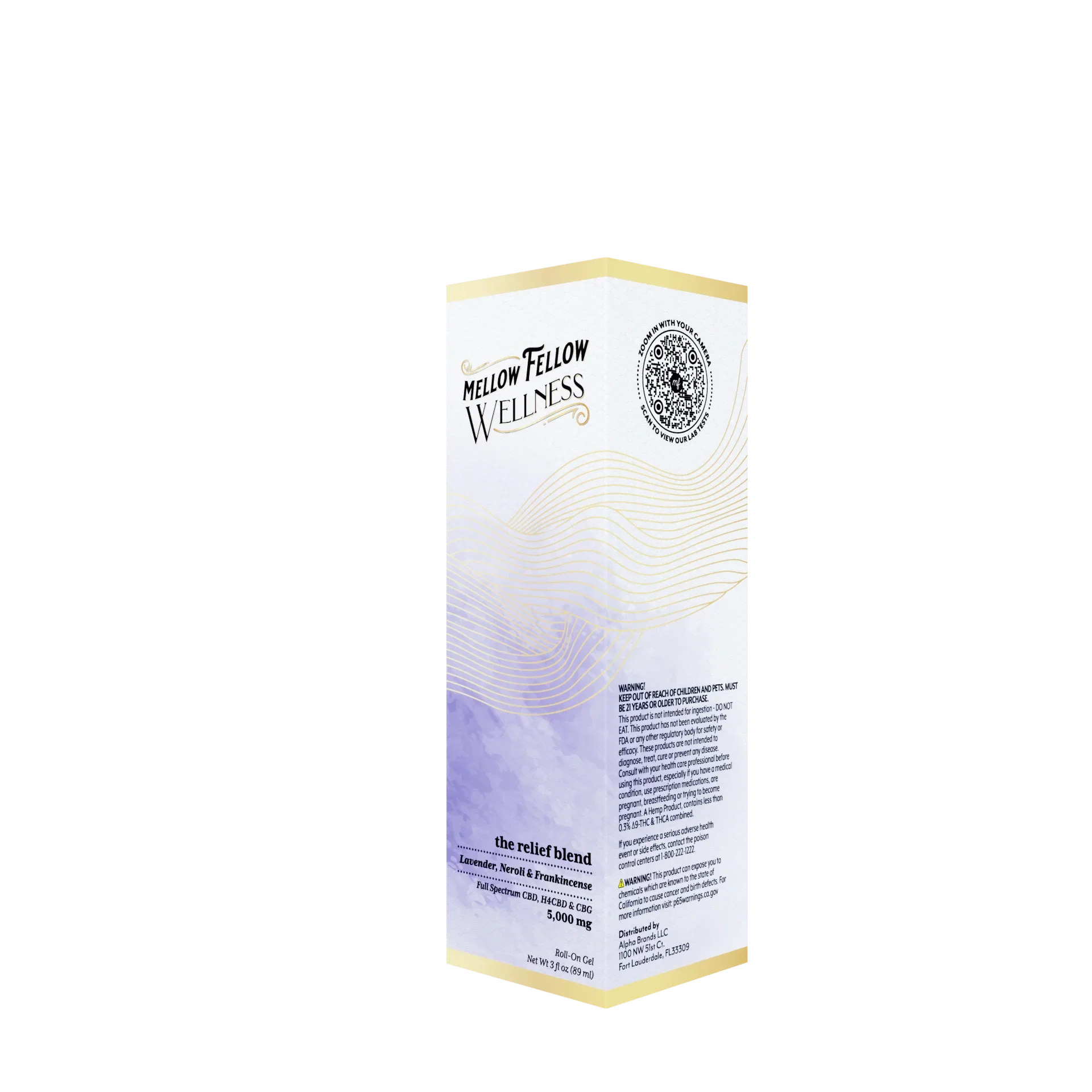 Wellness Roll On Gel - Relief Blend - Lavender, Neroli + Frankincense - 5000mg Best Sales Price - Topicals