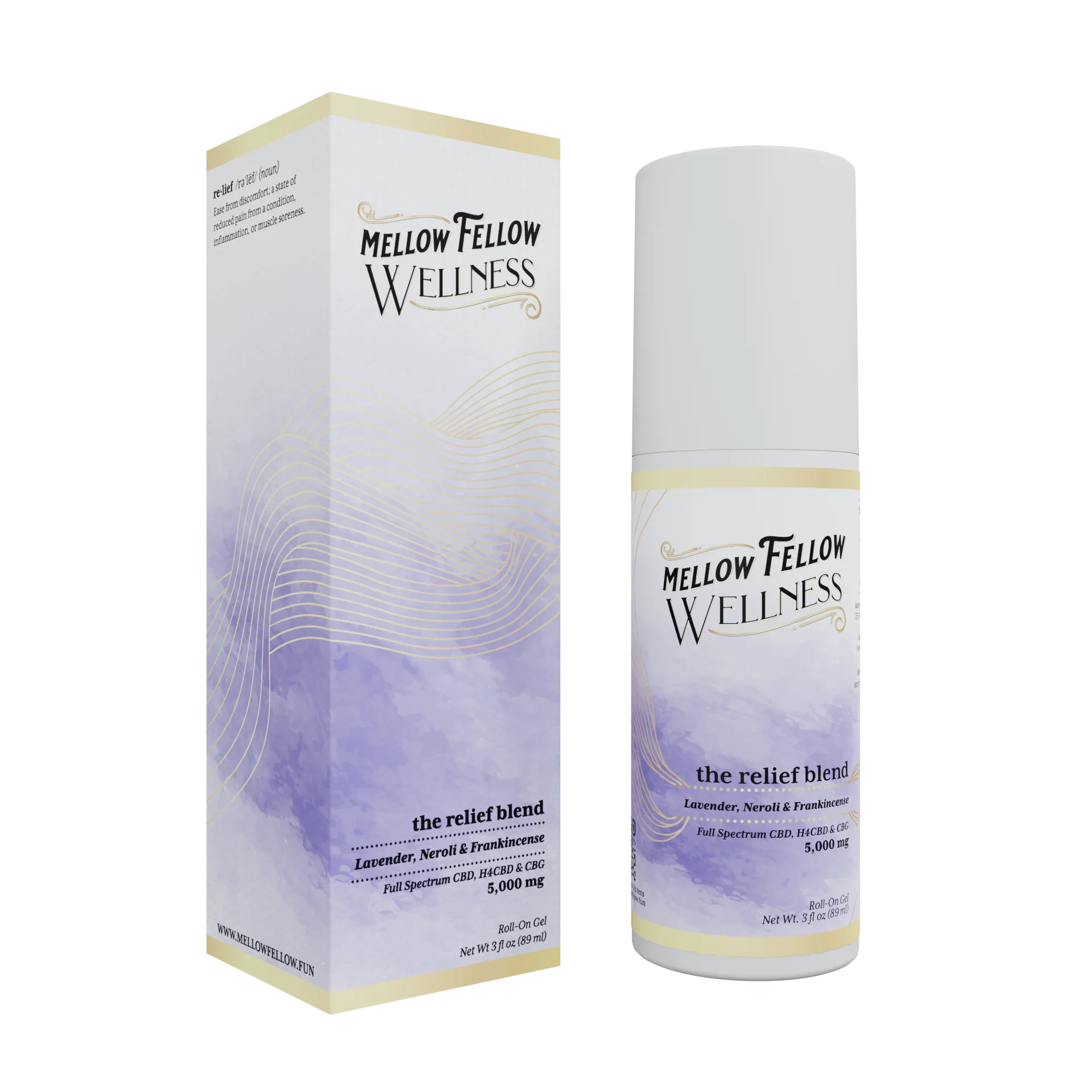 Wellness Roll On Gel - Relief Blend - Lavender, Neroli + Frankincense - 5000mg Best Sales Price - Topicals